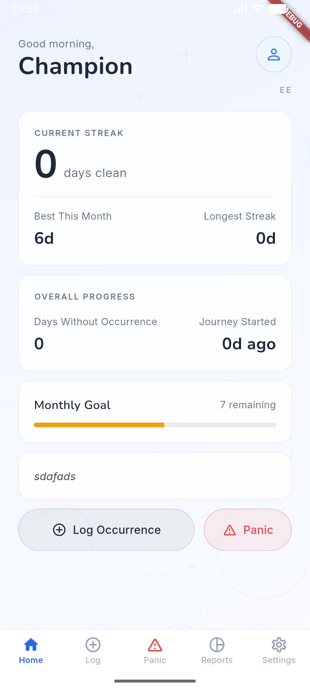 Unhook app home screen showing streak counter